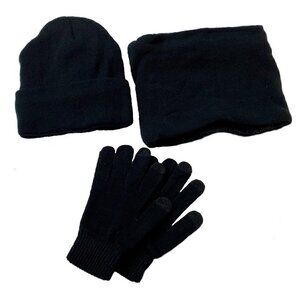 Unisex Winter Beanie, Scarf and Hat set in Black
